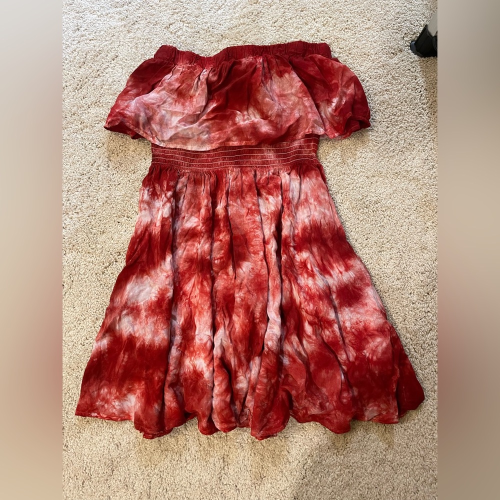 Strapless off shoulder tie dye dress size small